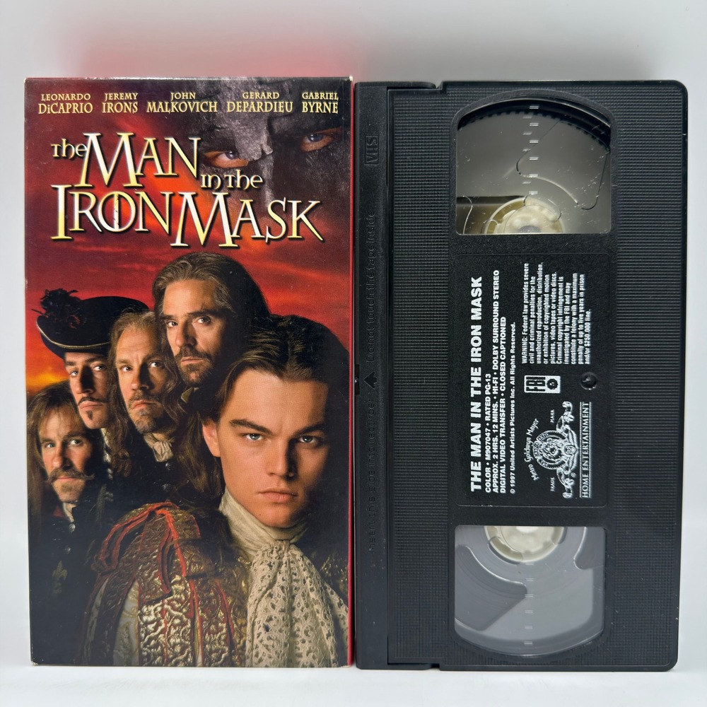 The Man in the Iron Mask VHS 1998 Leonardo DiCaprio MGM Action Adventure Movie